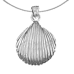 Sterling Silver Shell Pendant (Rhodium or Yellow Gold-plated)