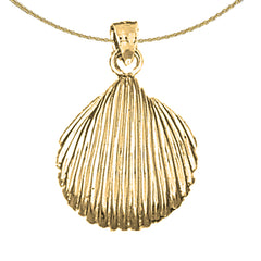 Sterling Silver Shell Pendant (Rhodium or Yellow Gold-plated)