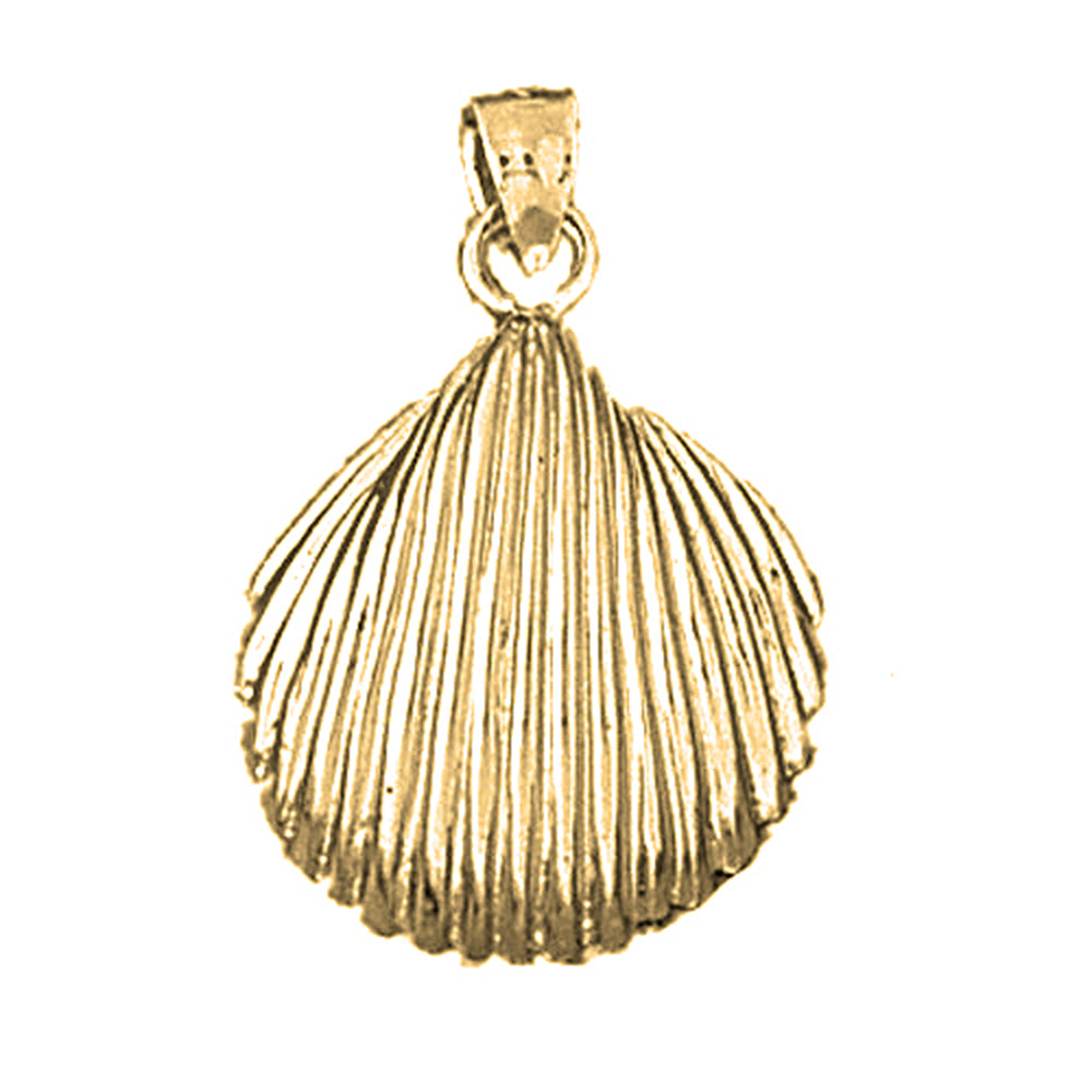 Yellow Gold-plated Silver Shell Pendant