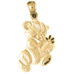 Yellow Gold-plated Silver Teddy Bear Pendant