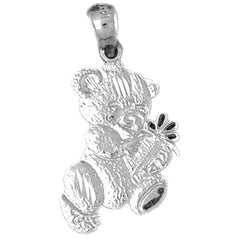 Sterling Silver Teddy Bear Pendant