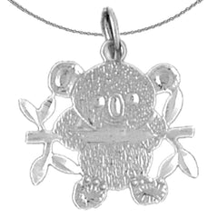 Sterling Silver Teddy Bear Pendant (Rhodium or Yellow Gold-plated)