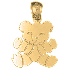 Yellow Gold-plated Silver Teddy Bear Pendant