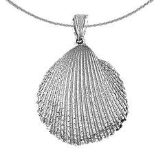 Sterling Silver Shell Pendant (Rhodium or Yellow Gold-plated)