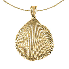 Sterling Silver Shell Pendant (Rhodium or Yellow Gold-plated)