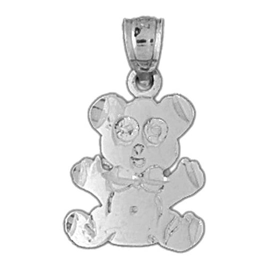 Sterling Silver Teddy Bear Pendant