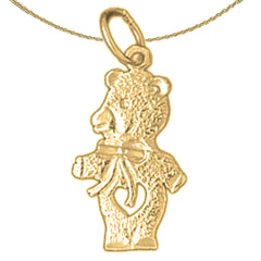 Colgante de osito de plata de ley (bañado en rodio o oro amarillo)