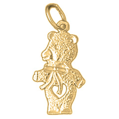 Yellow Gold-plated Silver Teddy Bear Pendant
