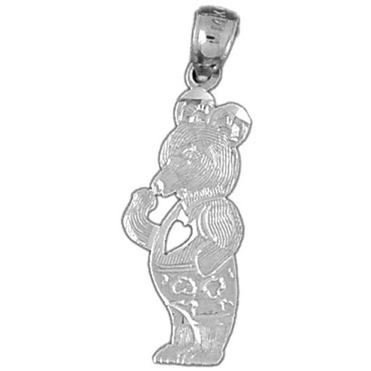 Sterling Silver Teddy Bear Pendant