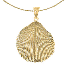 Sterling Silver Shell Pendant (Rhodium or Yellow Gold-plated)