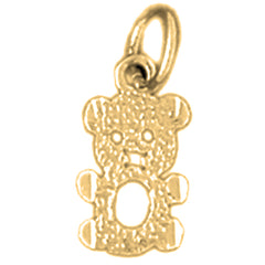 Yellow Gold-plated Silver Teddy Bear Pendant