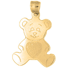 Yellow Gold-plated Silver Teddy Bear Pendant