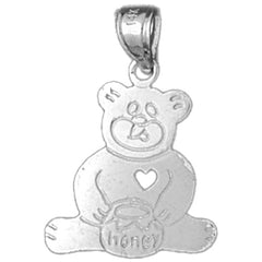 Sterling Silver Teddy Bear Pendant