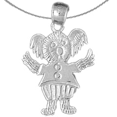 Sterling Silver Teddy Bear Pendant (Rhodium or Yellow Gold-plated)