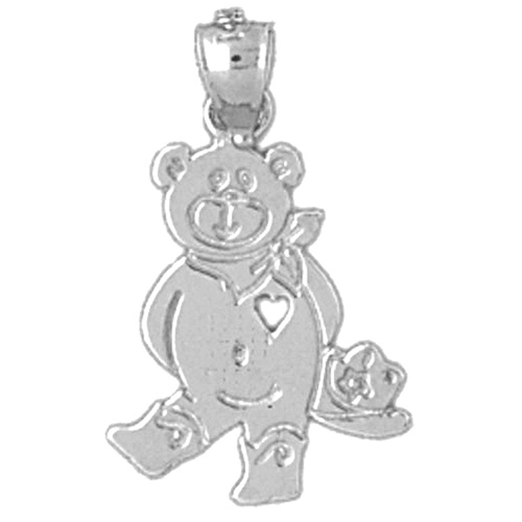 Sterling Silver Teddy Bear Pendant