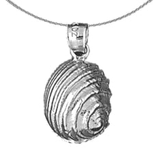 Sterling Silver Shell Pendant (Rhodium or Yellow Gold-plated)