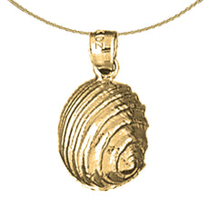 Sterling Silver Shell Pendant (Rhodium or Yellow Gold-plated)