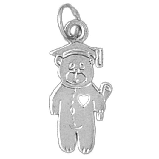 Sterling Silver Teddy Bear Pendant