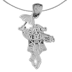 Teddybär mit Regenschirmanhänger aus Sterlingsilber (rhodiniert oder gelbvergoldet)