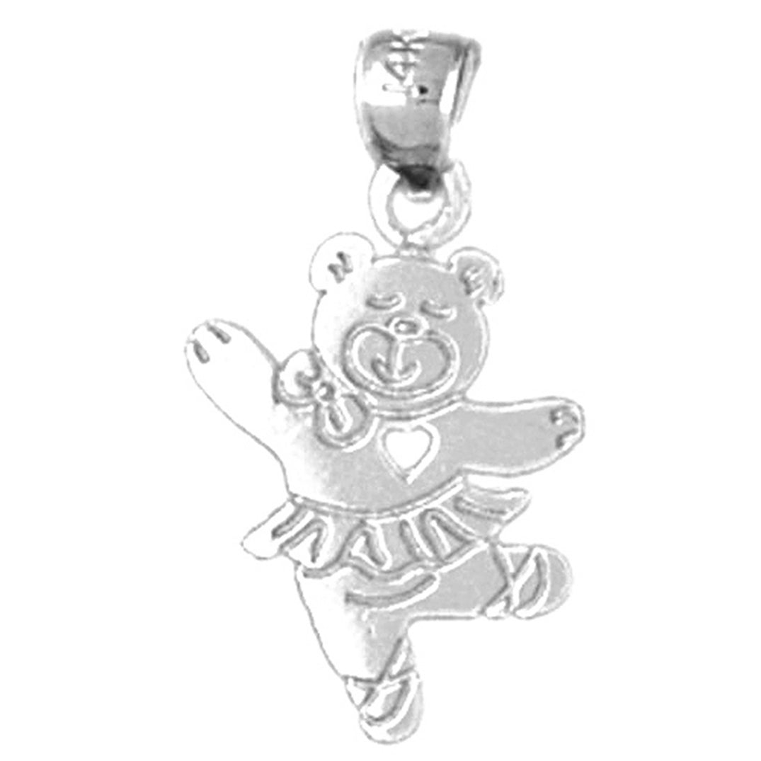 Sterling Silver Teddy Bear Pendant