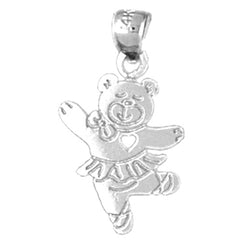 Sterling Silver Teddy Bear Pendant
