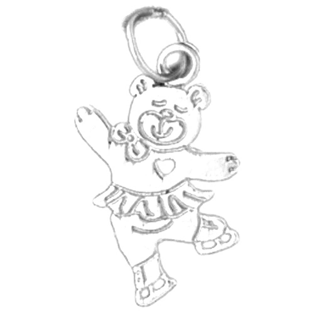 Sterling Silver Teddy Bear Pendant