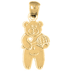 Yellow Gold-plated Silver Teddy Bear Pendant