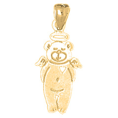 Yellow Gold-plated Silver Teddy Bear Pendant