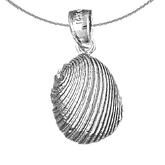 Sterling Silver Shell Pendant (Rhodium or Yellow Gold-plated)