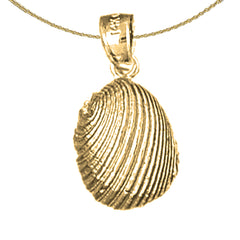 Sterling Silver Shell Pendant (Rhodium or Yellow Gold-plated)