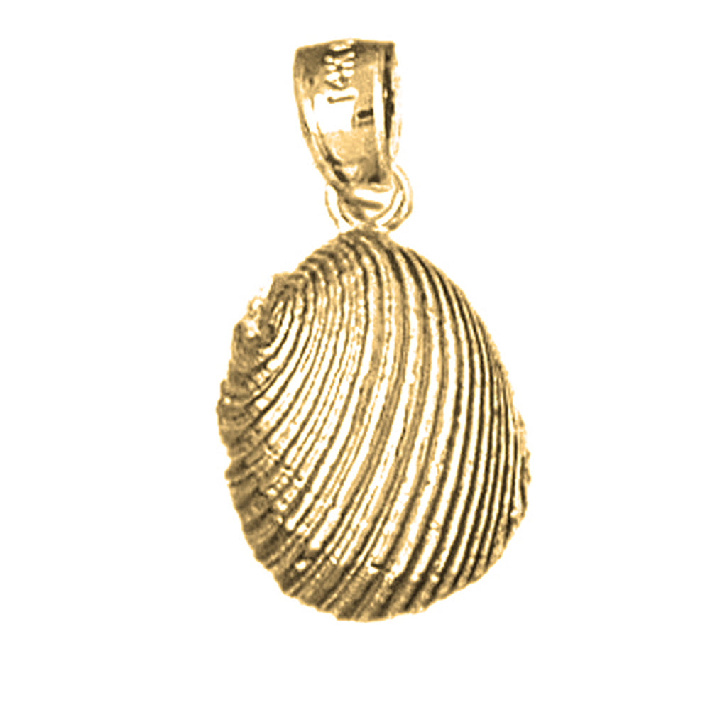 Yellow Gold-plated Silver Shell Pendant