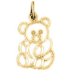 Yellow Gold-plated Silver Teddy Bear Pendant