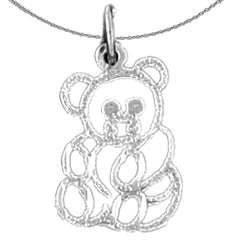 Colgante de osito de plata de ley (bañado en rodio o oro amarillo)