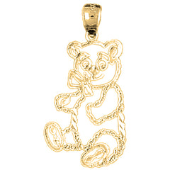 Yellow Gold-plated Silver Teddy Bear Pendant