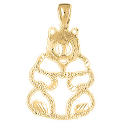 Yellow Gold-plated Silver Panda Bear Pendant