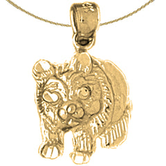 Colgante de oso panda de plata de ley (bañado en rodio o oro amarillo)