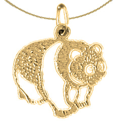 Colgante de oso panda de plata de ley (bañado en rodio o oro amarillo)