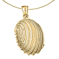 Sterling Silver Shell Pendant (Rhodium or Yellow Gold-plated)