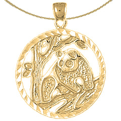 Sterling Silver Bear Pendant (Rhodium or Yellow Gold-plated)