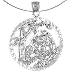 Sterling Silver Bear Pendant (Rhodium or Yellow Gold-plated)