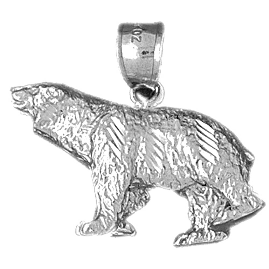 Sterling Silver Brown Bear Pendant
