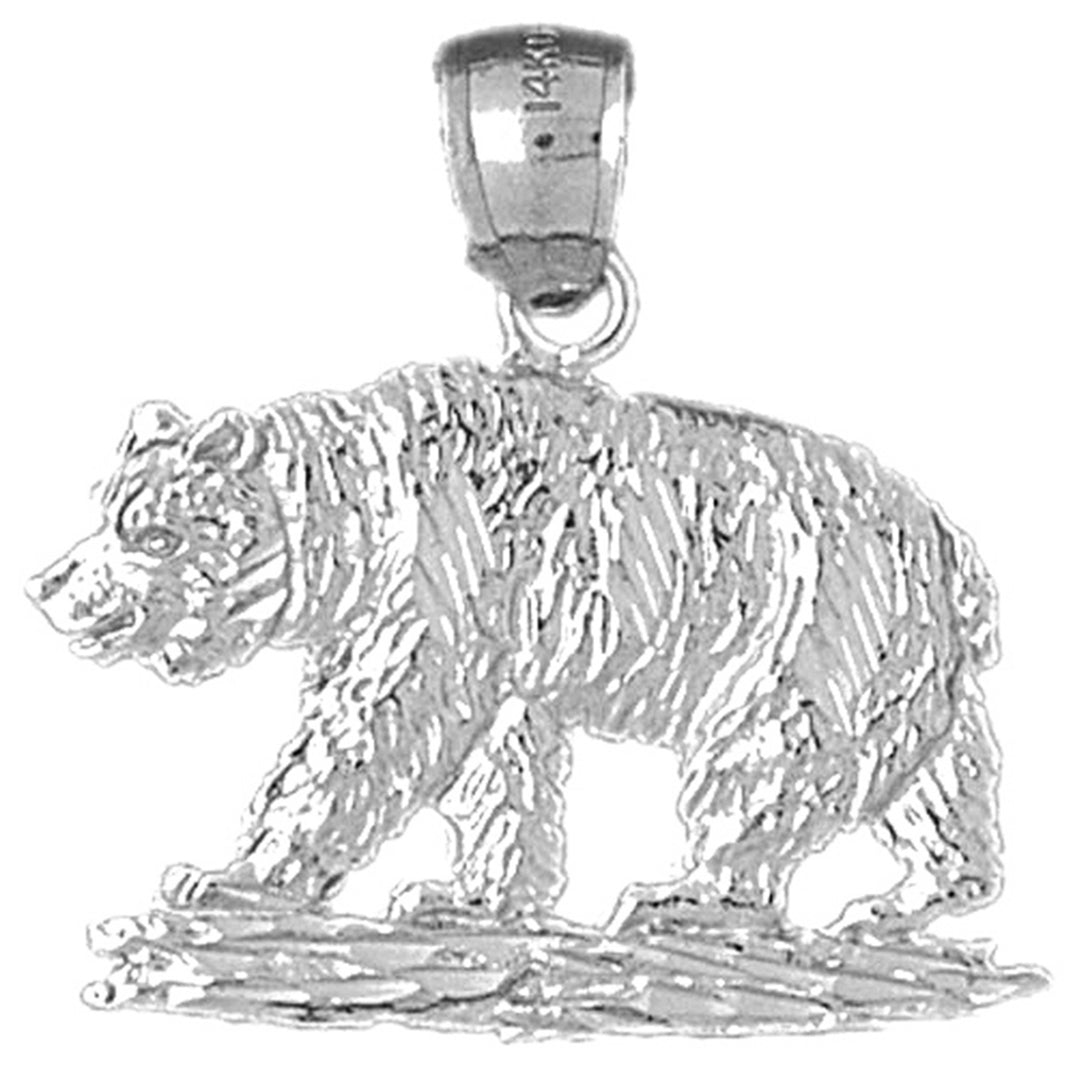 Sterling Silver Brown Bear Pendant