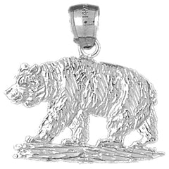 Sterling Silver Brown Bear Pendant