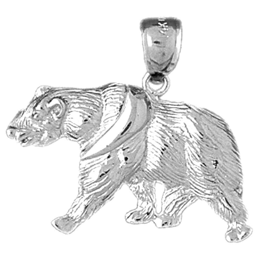 Sterling Silver Brown Bear Pendant
