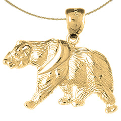 Anhänger „Brauner Bär“ aus Sterlingsilber (rhodiniert oder gelbvergoldet)