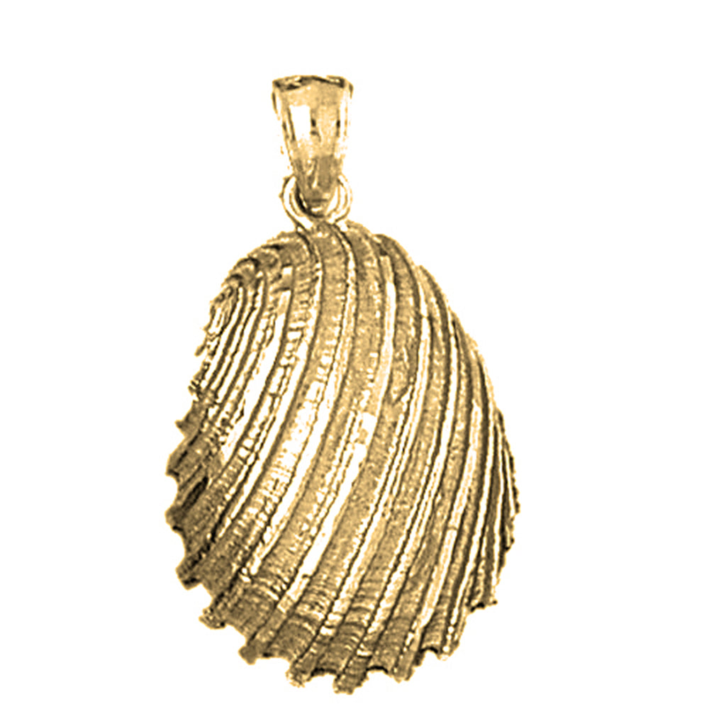 Yellow Gold-plated Silver Shell Pendant