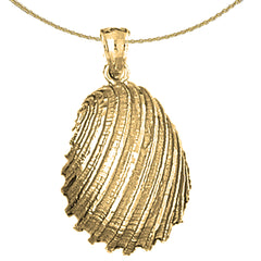 Sterling Silver Shell Pendant (Rhodium or Yellow Gold-plated)