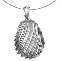 Sterling Silver Shell Pendant (Rhodium or Yellow Gold-plated)