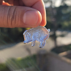 Sterling Silver Pig Pendant (Rhodium or Yellow Gold-plated)