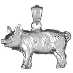 Sterling Silver Pig Pendant